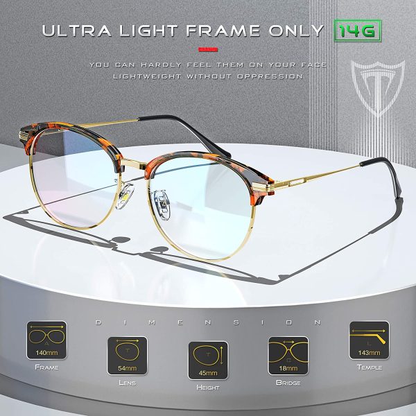 ATTCL Homme lunette anti lumiere bleue Ultra Léger TR90 Anti fatigue Oculaire Filtre UV Monture de Lunettes – Image 4